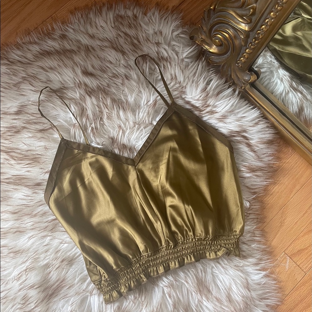 Zara satin cropped tank NWOT